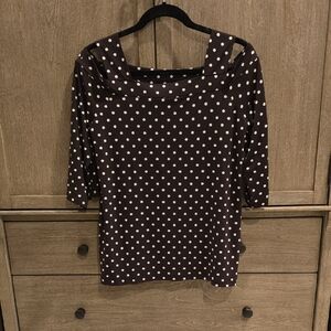 Chico's Brown and White Polka Dot Blouse